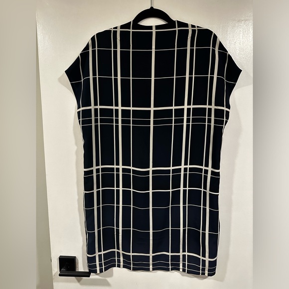 NWOT Vince 100% Silk Lattice Print Shift Dress - Picture 9 of 14